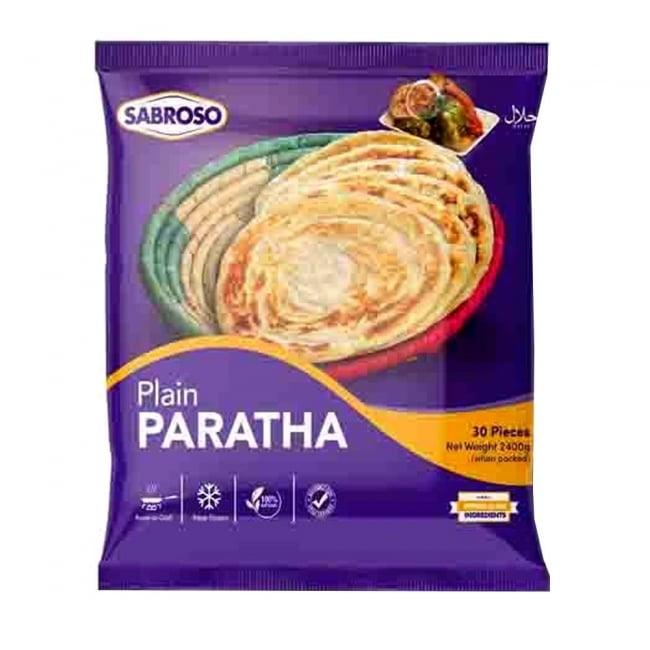 Sabroso Plain Paratha 2400GM - 30 Pcs